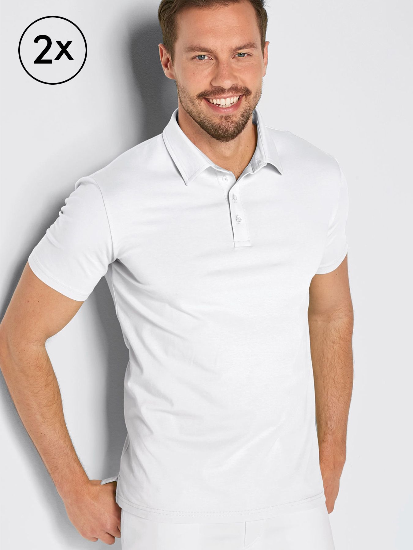 Heren poloshirt – dubblepak, single jersey