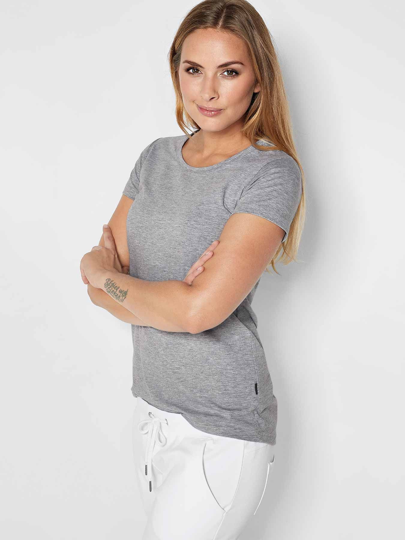 Dames T-shirt met iets langer achterpand CORIA