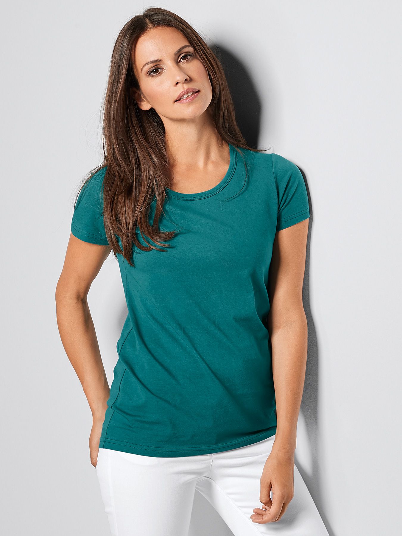 Dames T-shirt met iets langer achterpand CORIA