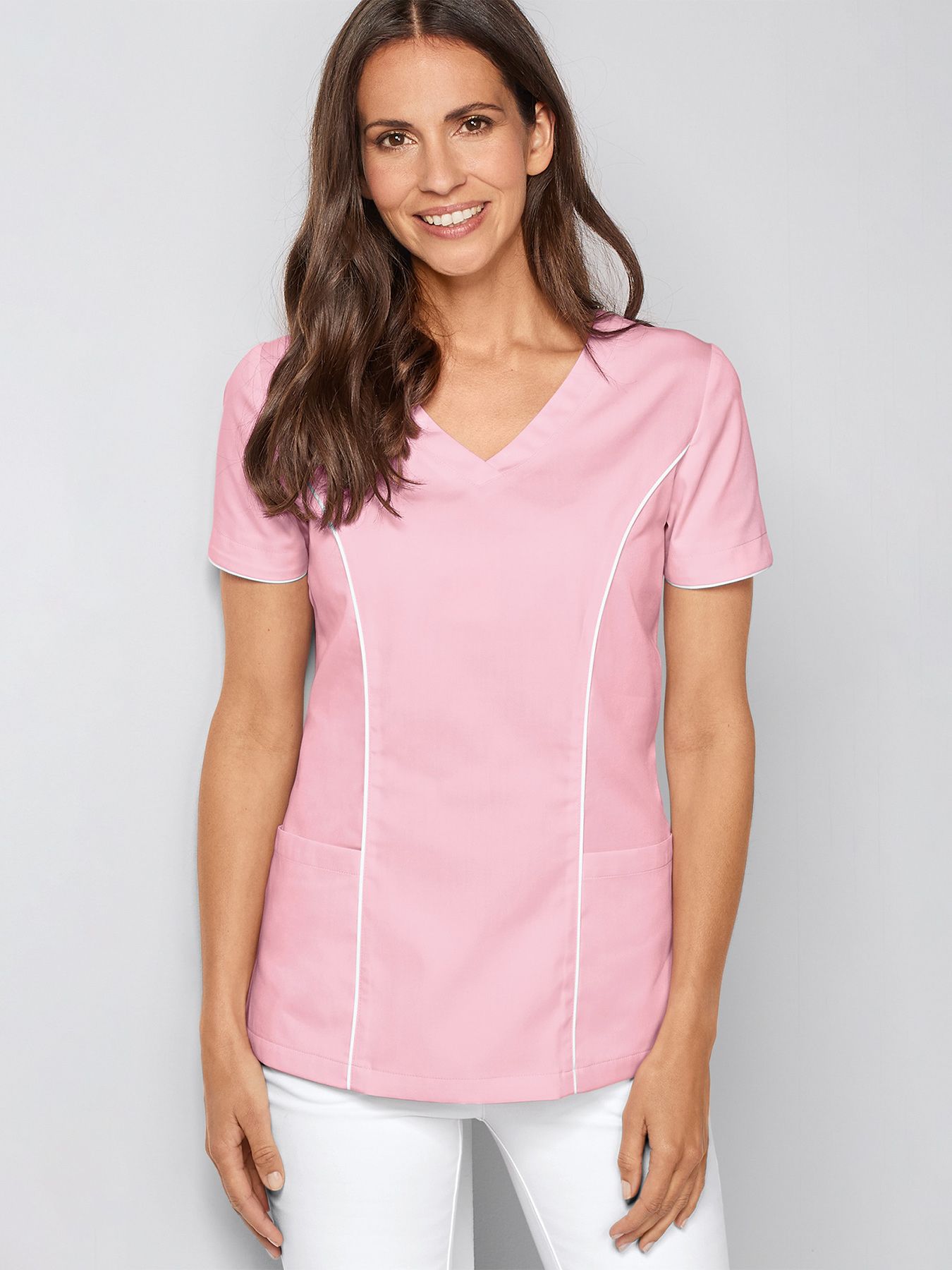 Slip-on damestuniek met V-hals