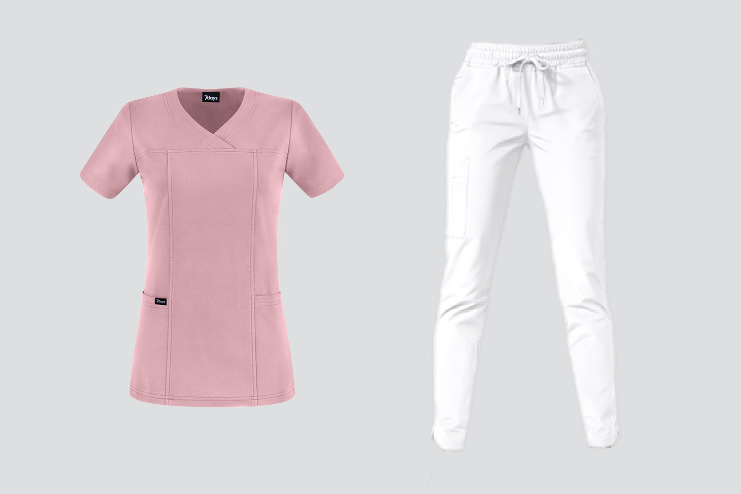 Een set bestaande uit een jasje en een broek met elastische tailleband van 7days.